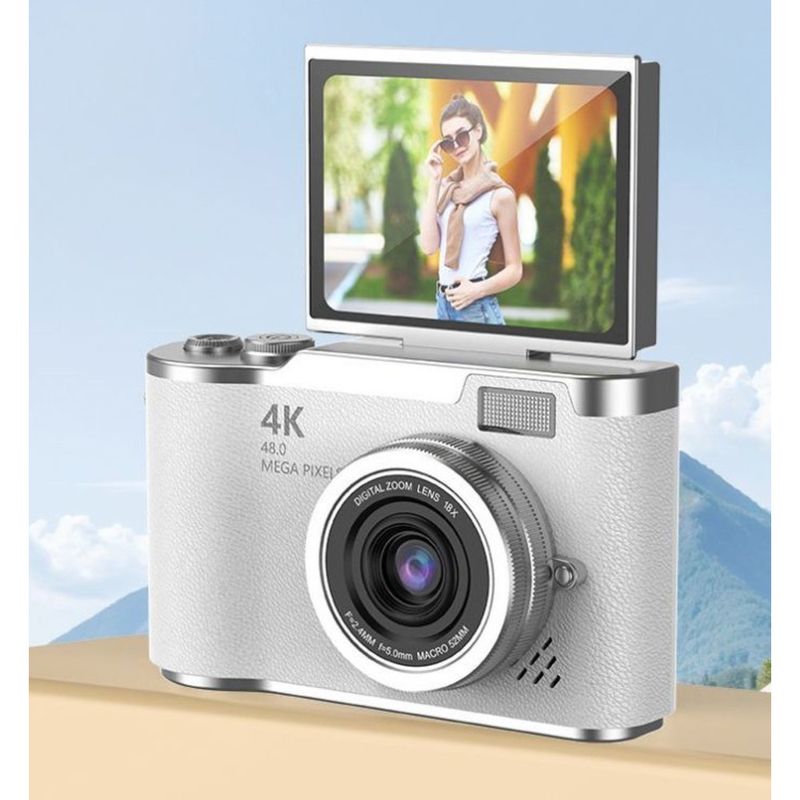 4K HD Pixel Student Campus CCD Flip Screen Digital Travel Small Beauty Card Camera_voghion.com