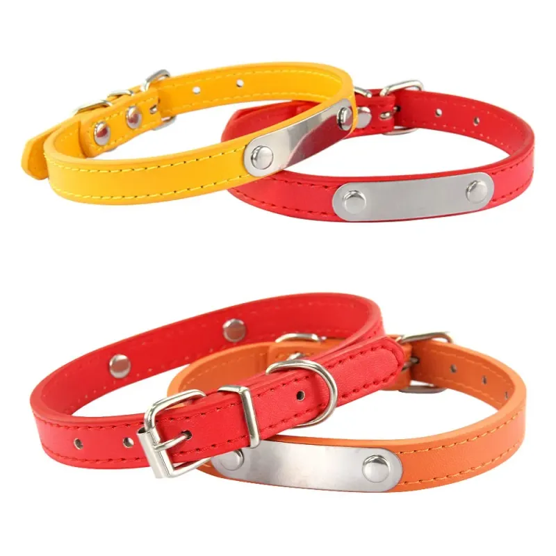 Gepersonaliseerde leren halsband 'Ik heb een afspraakje met huisdier', rood_voghion.com