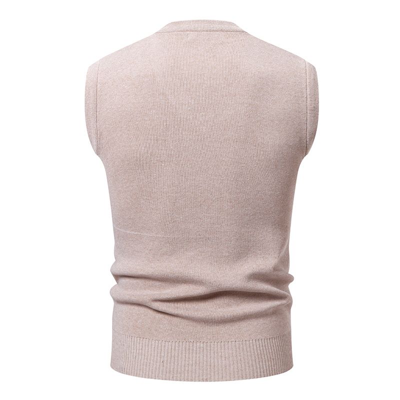 Knitted Vest For Men, Autumn And Winter New Style Vest, Youth Simple Casual Plaid Jacquard Sweater_voghion.com