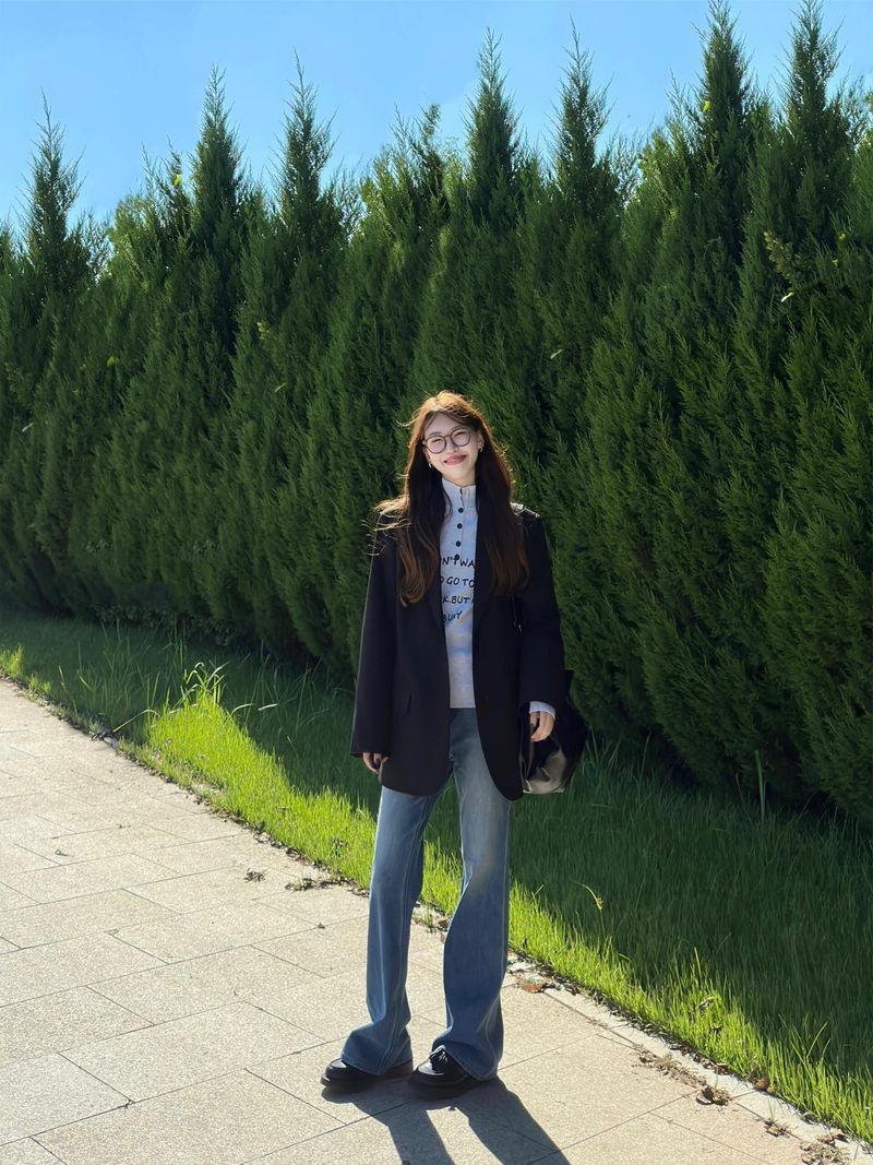 Blazer negro de alta gama para mujer, tendencia de este año 2025, primavera y otoño, informal, de gran tamaño._voghion.com