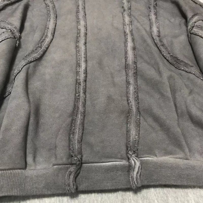 Herrenbekleidung THUG CLUB VIBE Washed Metal Zipper Masked Ninja Kapuzenjacke Kurzes Sweatshirt Herrenjacke_voghion.com