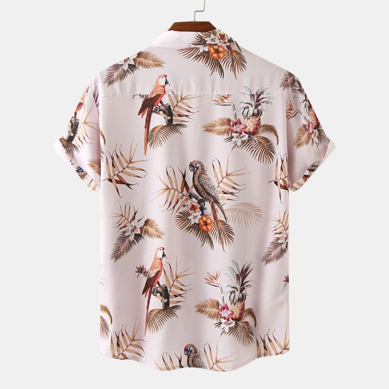 2024 Nuova camicia hawaiana stampata a maniche corte da uomo alla moda sulla spiaggia_voghion.com