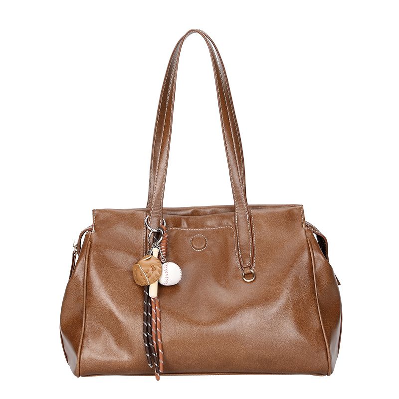 Genuine Leather Large Capacity Tote Shoulder Women 2024 New Fashion Versatile Commuter Underarm Bag_voghion.com