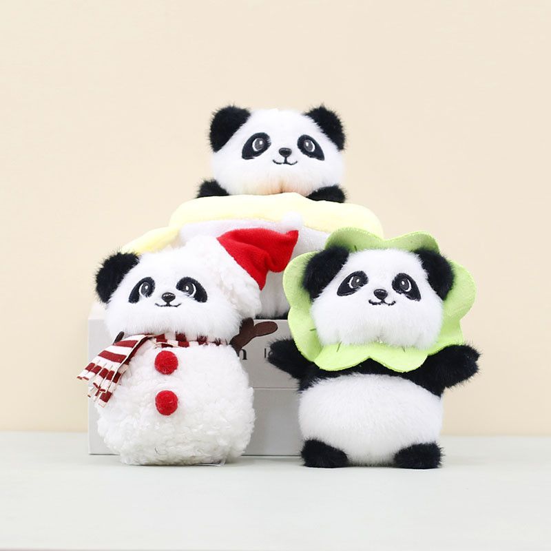Porte-clés et pendentif en peluche panda adorable et créatif, idéal pour les fêtes._voghion.com