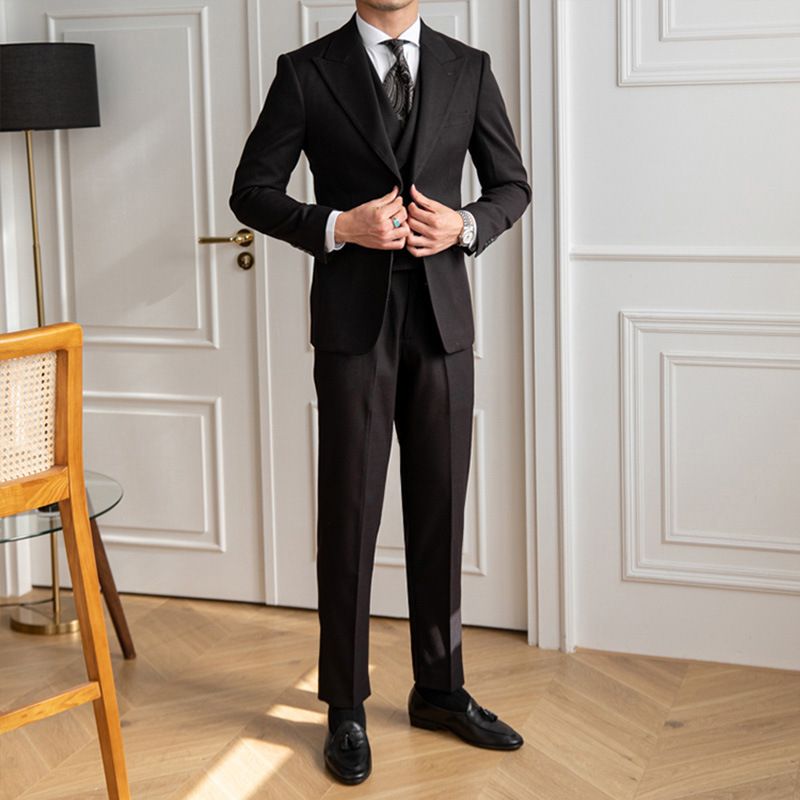 Herren Slim Fit Anzug Dreiteiler – Zweireihiger Hochzeits- & Business-Blazer mit Weste & Hose (Größen M-5XL)_voghion.com