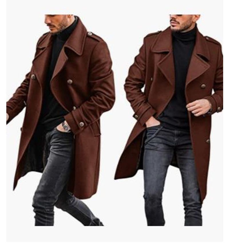 Herbst und Winter Neue europäische Größe Dicker Drache-Phönix-Nylon-Wollanzug für Herren Zweireihige Jacke_voghion.com