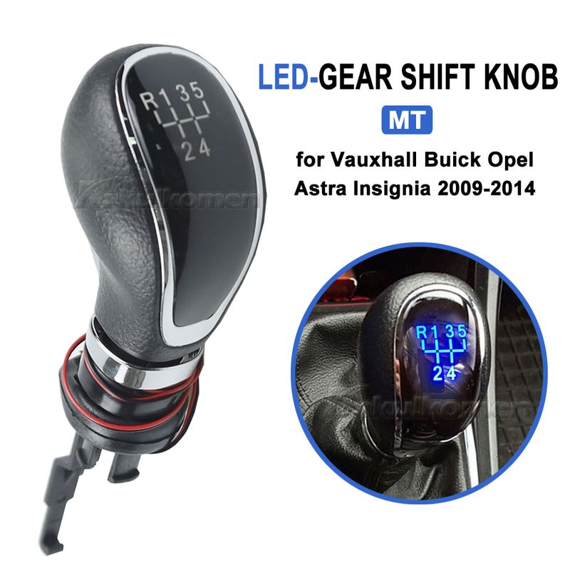 Blue/Red LED 5 6 Speed Car Gear Shift Knob Manual Handle Head Lever For Vauxhall Buick Astra Insignia 2009 2010 2011 2_voghion.com