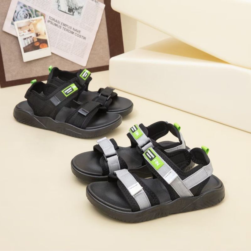 Summer Internet Celebrity New Trend Thick Sole Double Strip Beach Couple Velcro Casual Sandals For Women_voghion.com