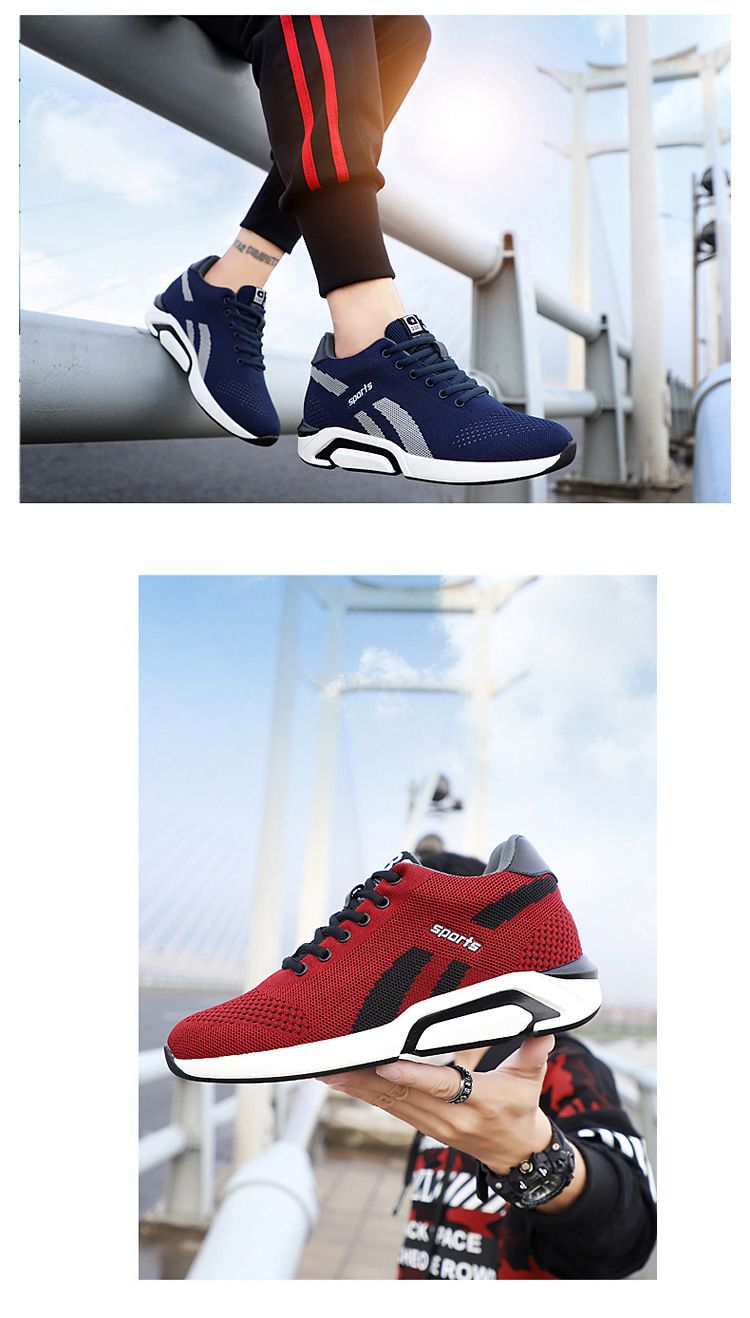 Erhöhen Sie die Herrenschuhe 6 cm, unsichtbare innere Erhöhung der Herrenschuhe 8 cm, Mesh-Stoff, fliegend gewebt, atmungsaktiv, lässige Sportschuhe_voghion.com