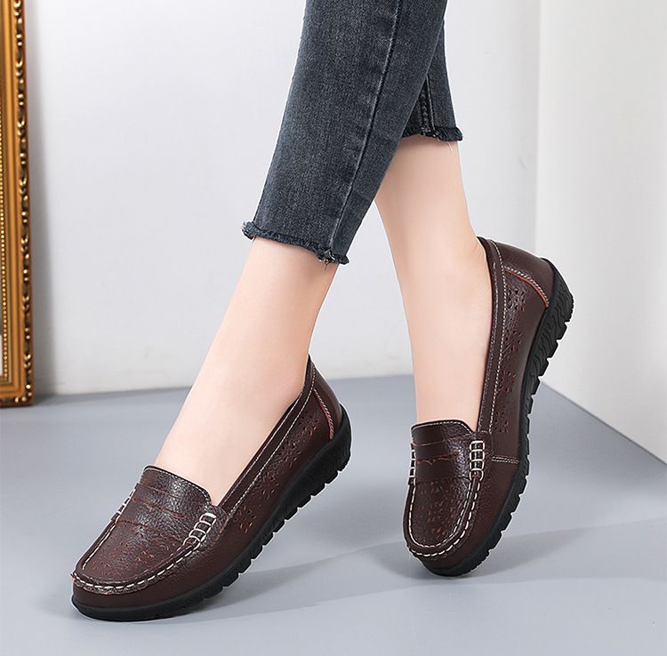2024 Neue Krankenschwester Casual Hollow Damen Single Bean Mom's Schuhe, Kuhmuskelsohlen_voghion.com