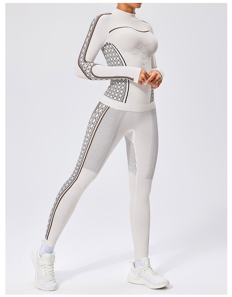 Tuta da sci da donna ad asciugatura rapida, in maglia, funzionale, a compressione, calda e traspirante, set di base per ciclismo_voghion.com