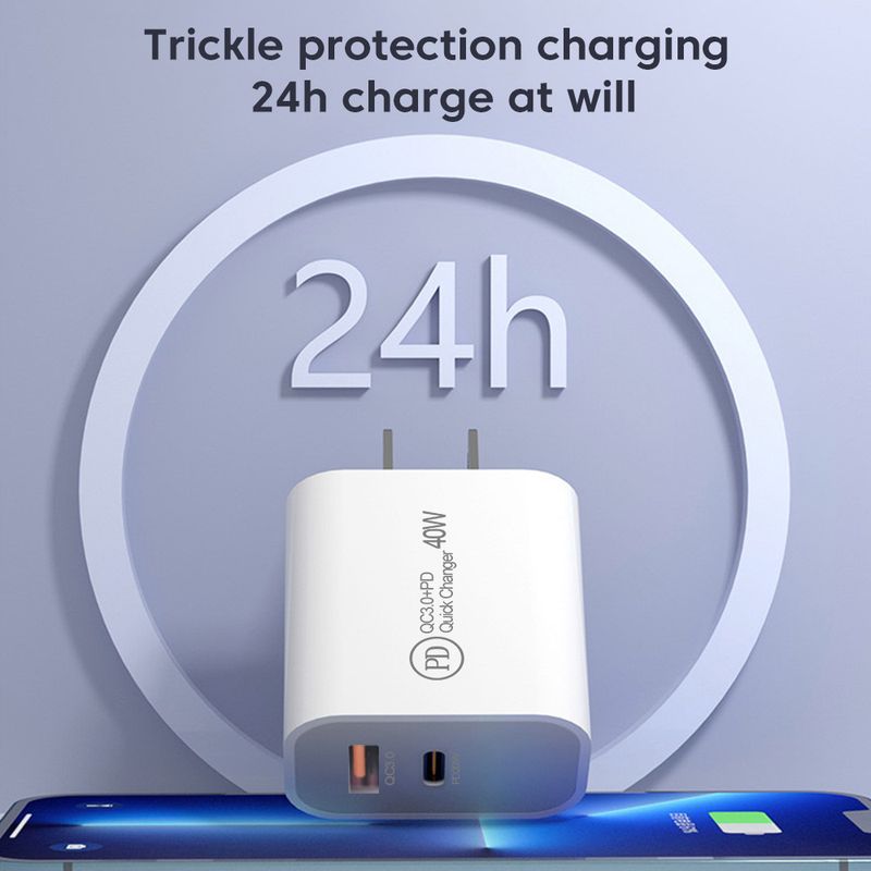 PD+USB piemērots iPhone 12 mobilajam tālrunim TYPE-C ātrās uzlādes galviņa Apple A+C lādētājs_voghion.com