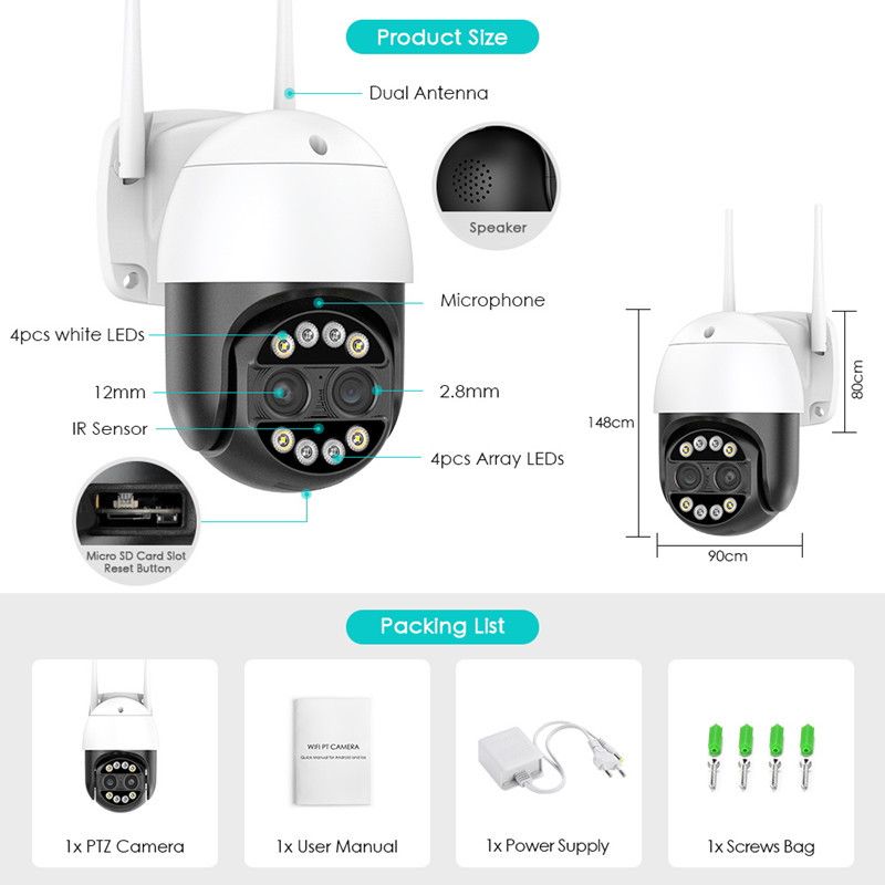 ICSEE Fernglas 8x Zoom Drahtlose Ball Kamera Wifi Kamera Netzwerk Kamera_voghion.com