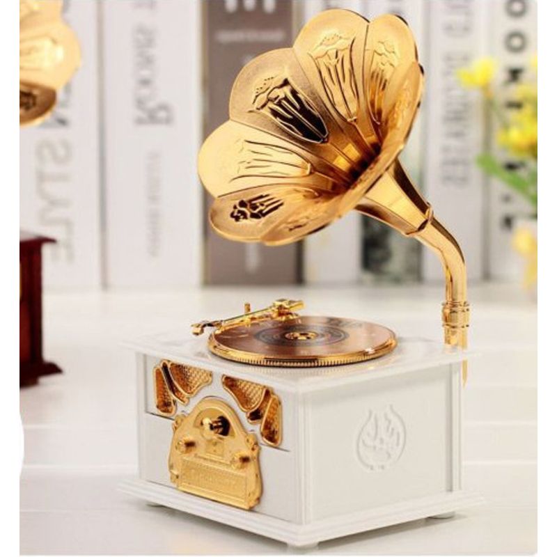 Europäischer Plattenspieler, Phonograph, Spieluhr, Dekoration für das Homeoffice, Ornament, Geburtstagsgeschenk_voghion.com