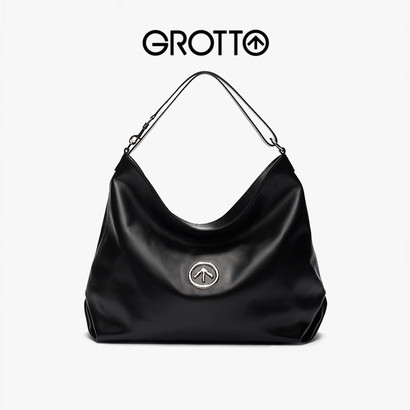 GROTTO Ge Le 23 Nuova borsa a tracolla monospalla Hobo per pendolari di grande capacità in pelle di vitello_voghion.com