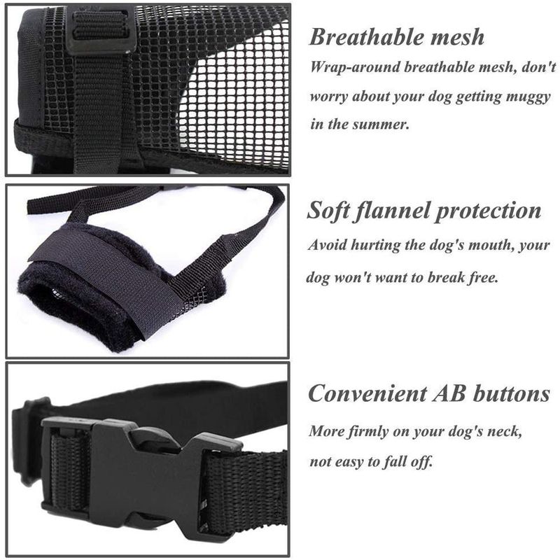 Anti-Dab Kleine Atmungsaktive Haustier Maulkorb Einstellbare Mesh Für Hunde Nylon Riemen Hund Zubehör_voghion.com