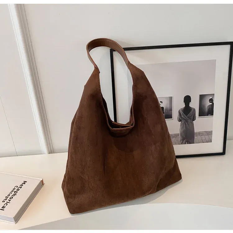 Borse a tracolla vintage da donna, grandi capacità, tinta unita, semplici, casual, da pendolare, retrò, per la spesa_voghion.com