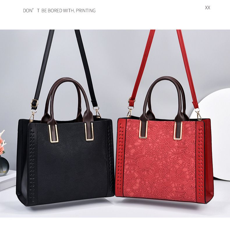 Middle-aged mother messenger bag 2024 new simple temperament shoulder soft leather bag_voghion.com