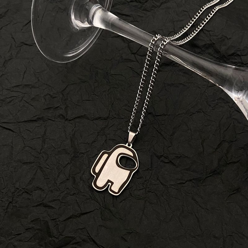 New Spaceman Werewolf Killing Necklace Titanium Steel Hip Hop Cold Style Accessories Trendy Jewelry Pendant_voghion.com
