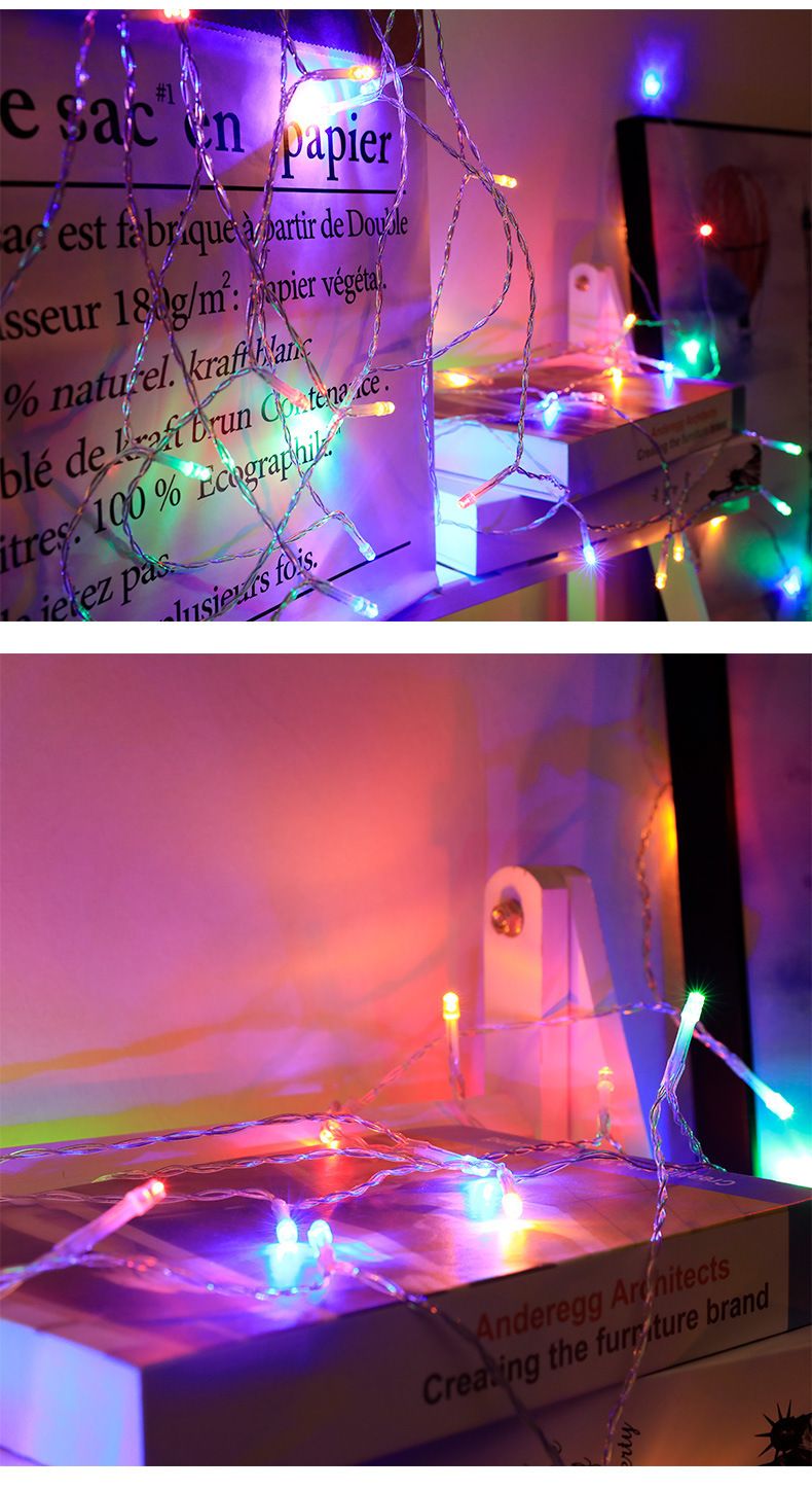 Guirlande lumineuse LED multicolore avec télécommande - Fonctionne avec USB/piles, étanche, certifiée IP65 pour décorations de Noël intérieures et extérieures._voghion.com