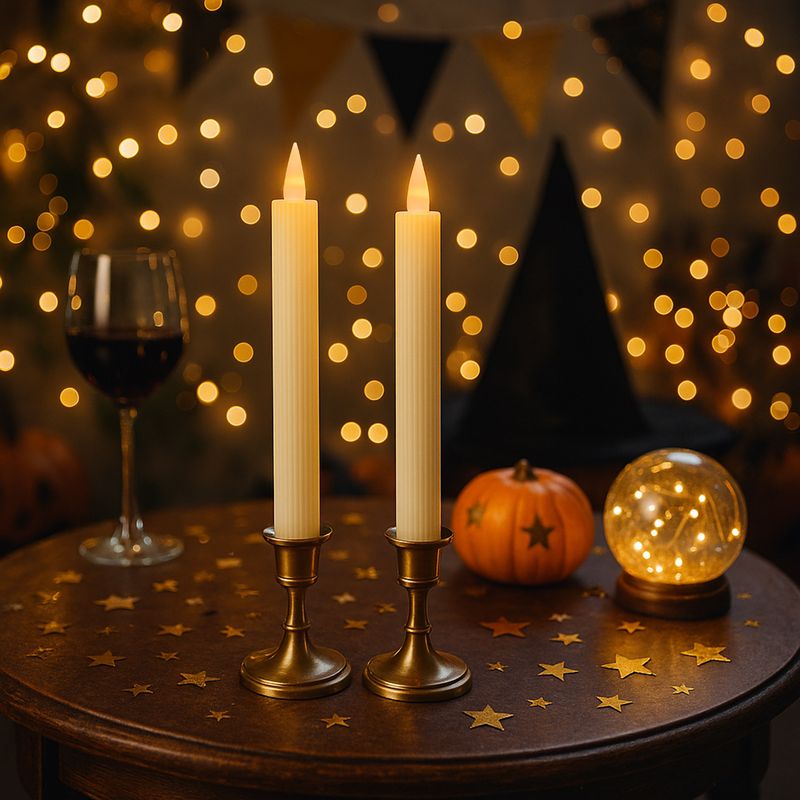 LED Floating Candles With Remote – Magic Wand Halloween Decor, 8 Colors, Timer, Waterproof For Pool/Wedding (Flickering Flame Effect)_voghion.com