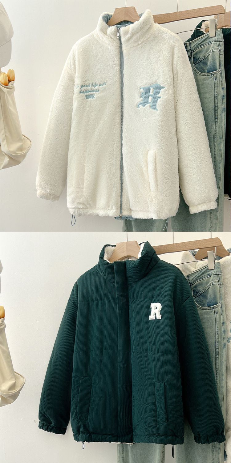 Damenbekleidung Lammwolle-Baumwolljacke für Damen Winter Cord-Baumwollmantel trendig vielseitig plus samtig dicke warme Baumwolljacke trendig_voghion.com