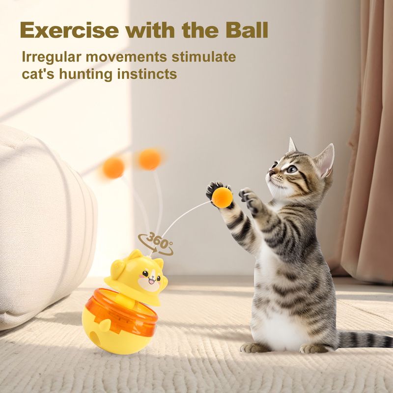 Nouveau distributeur de friandises Wand Teaser Tumbler pour chat, jouet anti-ennui_voghion.com