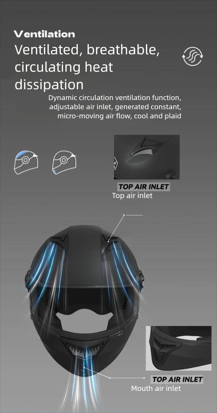 Elektromotorrad für Herren, Integralhelm für vier Jahreszeiten, warmer Doppelspiegel-Schutzhelm für Damen im Winter_voghion.com