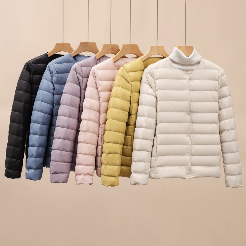 Doudoune sans manches ultra-légère pour femme, coupe ajustée, manches longues, intérieur matelassé chaud, extérieur en nylon respirant, plusieurs couleurs (M-XXXXL)_voghion.com