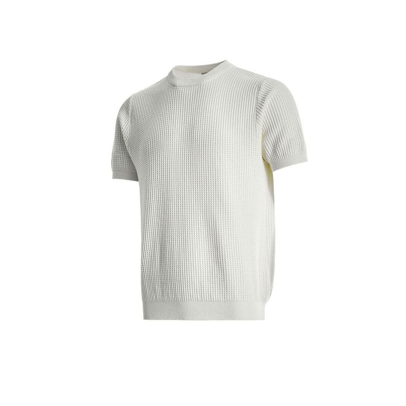 Herrenbekleidung Herren Retro Waffelstruktur Schulter Fitness Gestricktes Kurzarm-T-Shirt Casual_voghion.com
