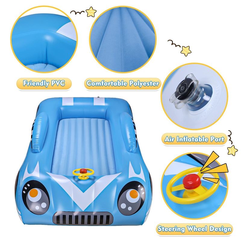 Lit de voyage pour enfants, matelas gonflable automatique, coussin d'air pratique, pour jouer au sol, en voiture_voghion.com