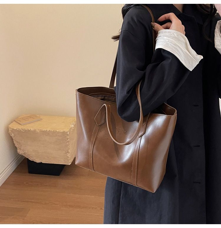 Bolsa feminina 2024, novo estilo, elegante, simples, grande capacidade, casual, versátil, bolsa de ombro_voghion.com