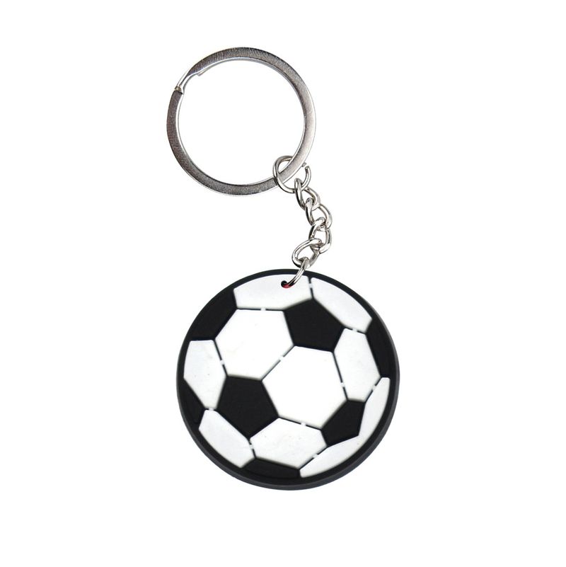 Portachiavi con ciondolo a forma di pallone da calcio, fibbia decorativa fai da te con adesivo morbido in PVC, ciondolo per zaino_voghion.com