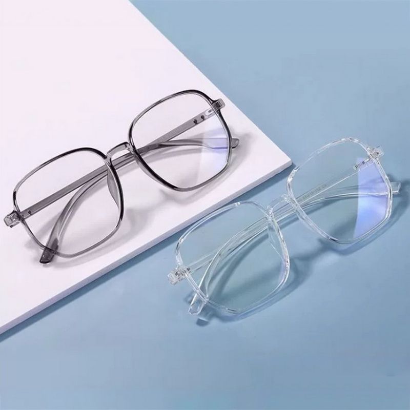 Occhiali da gioco per computer quadrati anti luce blu retrò alla moda con montatura trasparente da uomo e da donna_voghion.com