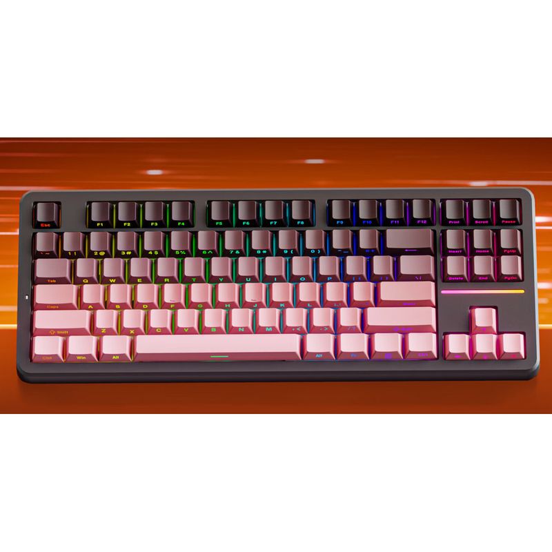 Teclado mecánico inalámbrico, tres modos de conexión (cableado/Bluetooth), personalizable para juegos y deportes electrónicos._voghion.com