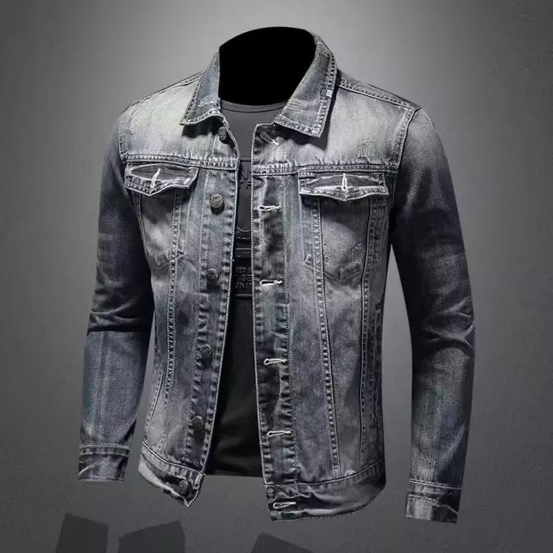 Jaqueta masculina retrô com zíper e gola alta, roupa de trabalho para ciclismo e motocicleta_voghion.com