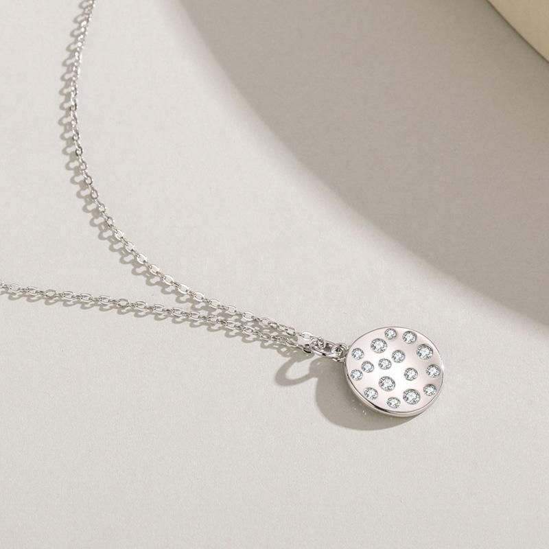 Tancise S925 Sterling Silver határon átnyúló mikroberakásos medál nyaklánc női hideg szél kulcscsont lánc._voghion.com