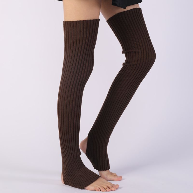 Extra lange Overknee-Stricksocken für Ballett und Tanz für Damen, warme Yoga-Beinwärmer für Herbst und Winter, Slouch-Stiefel_voghion.com