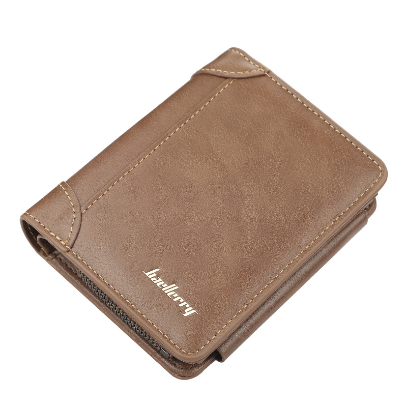 New men's short wallet with multiple card slots, 3 folds, a stylish thin card bag, large capacity, practical and convenient high-end zero wallet_voghion.com