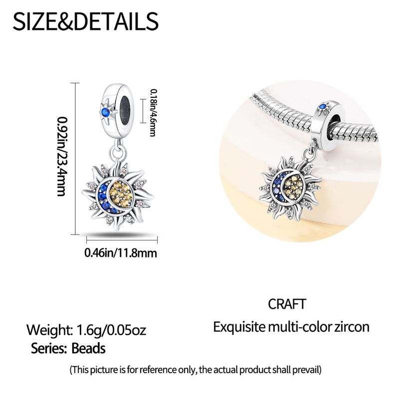 Gioielli da donna in argento 925 placcato in rame, di alta qualità, con ciondolo a forma di stella e luna, adatti per la creazione di bracciali e collane fai da te._voghion.com