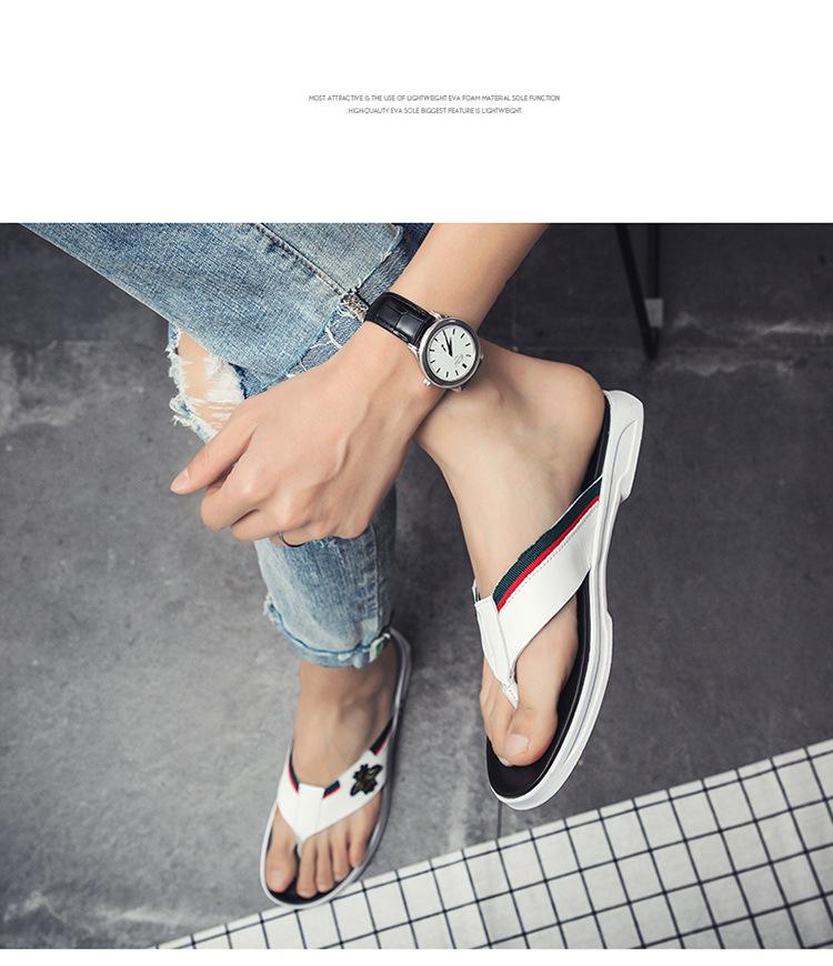 British Trend Summer Flip Flops Genuine Leather Top Layer Cowhide Men's Sandals And Slippers Breathable Casual Outdoor Slippers Wholesale_voghion.com