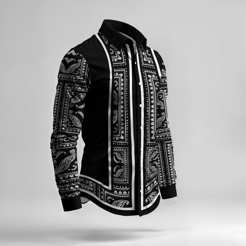 Conjunto de camisa para hombre, primavera y verano 2025, estampado de Peiris, dos piezas, ligero, para fiesta, manga larga_voghion.com