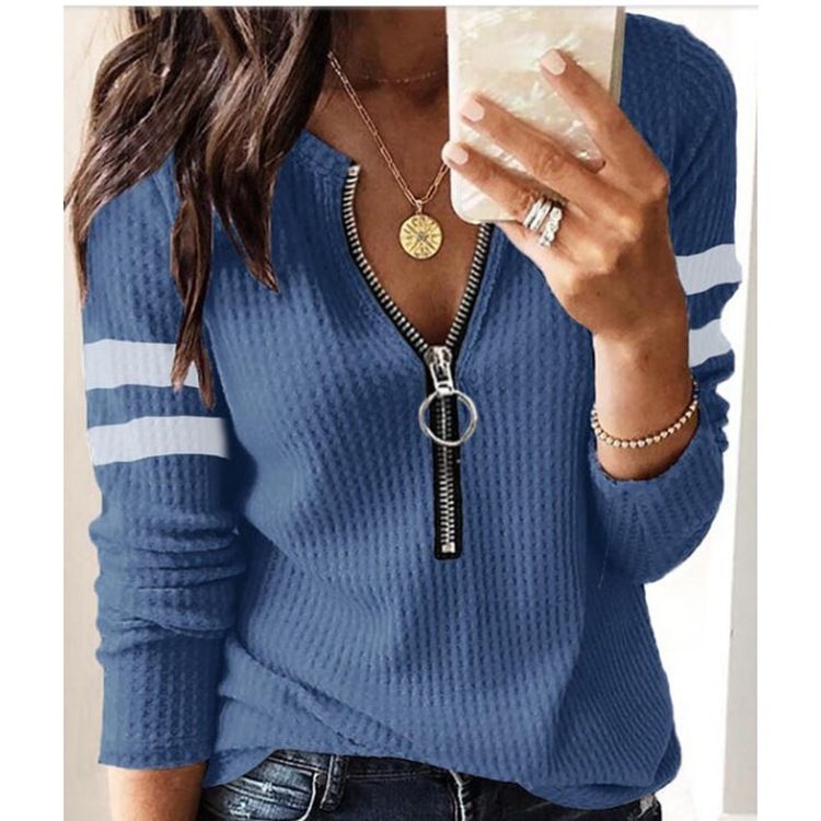 women's hot-selling knitted t-shirts long sleeves_voghion.com