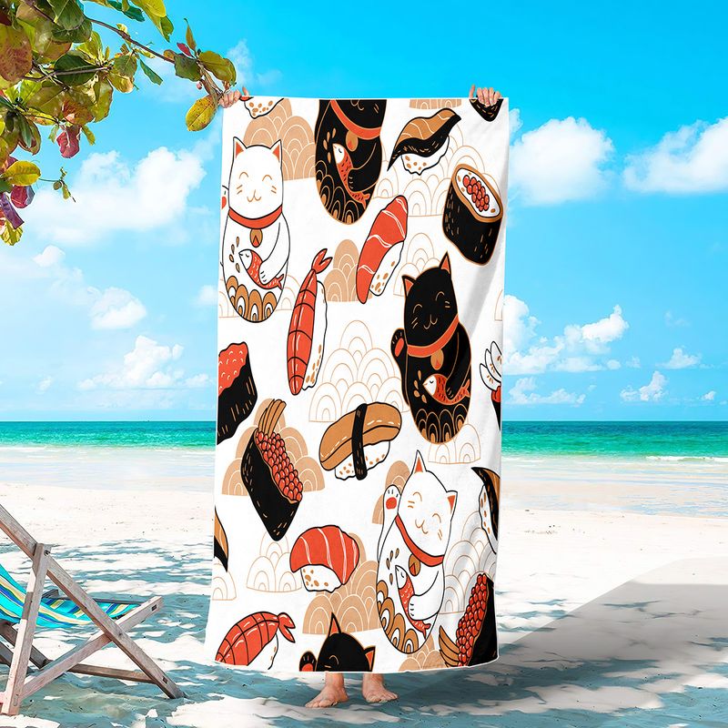 Toalha de praia de melancia estampada toalha de surf adulto cobertor absorvente à beira-mar xale_voghion.com