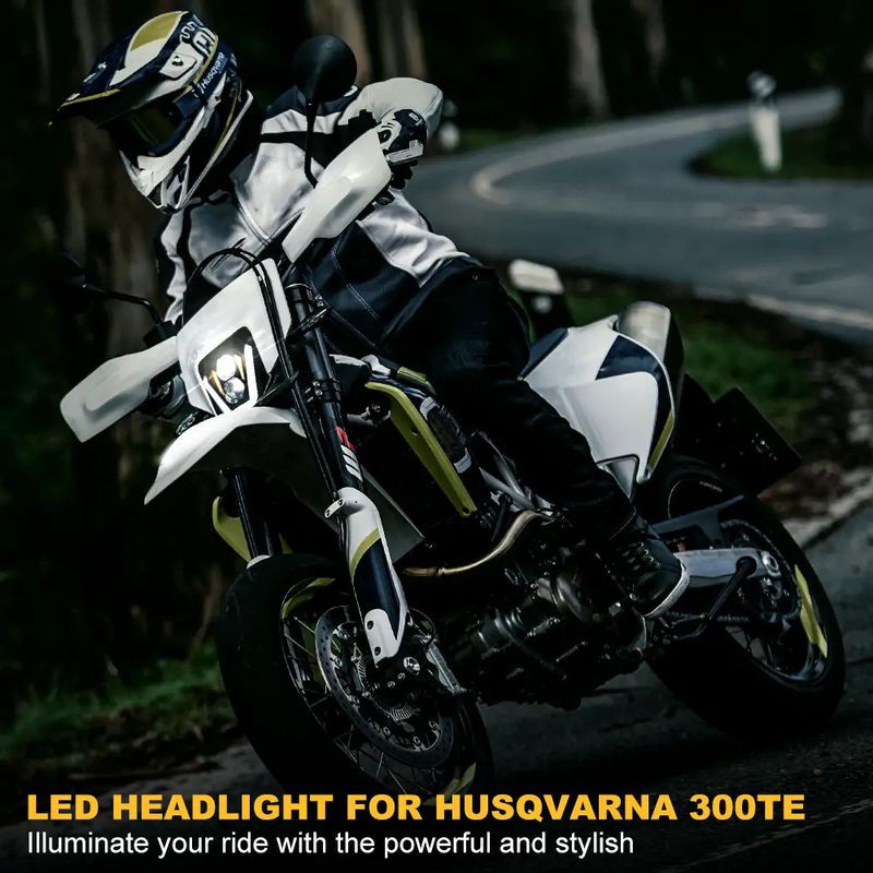 Conjunto de faróis de LED para motocicleta HUSQVARNA 2017-2021 300TE 150i 250i 300i com farol alto e baixo e modo de luz DRL âmbar_voghion.com