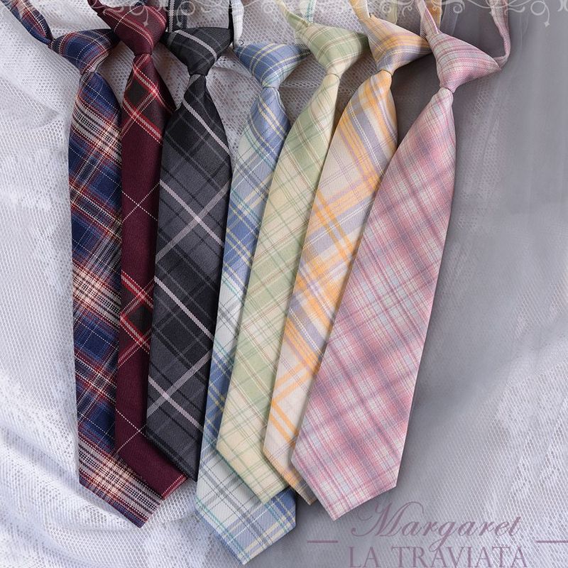 New knot free JK women's uniform accessories, versatile, college style, buckle tie, casual multi color_voghion.com