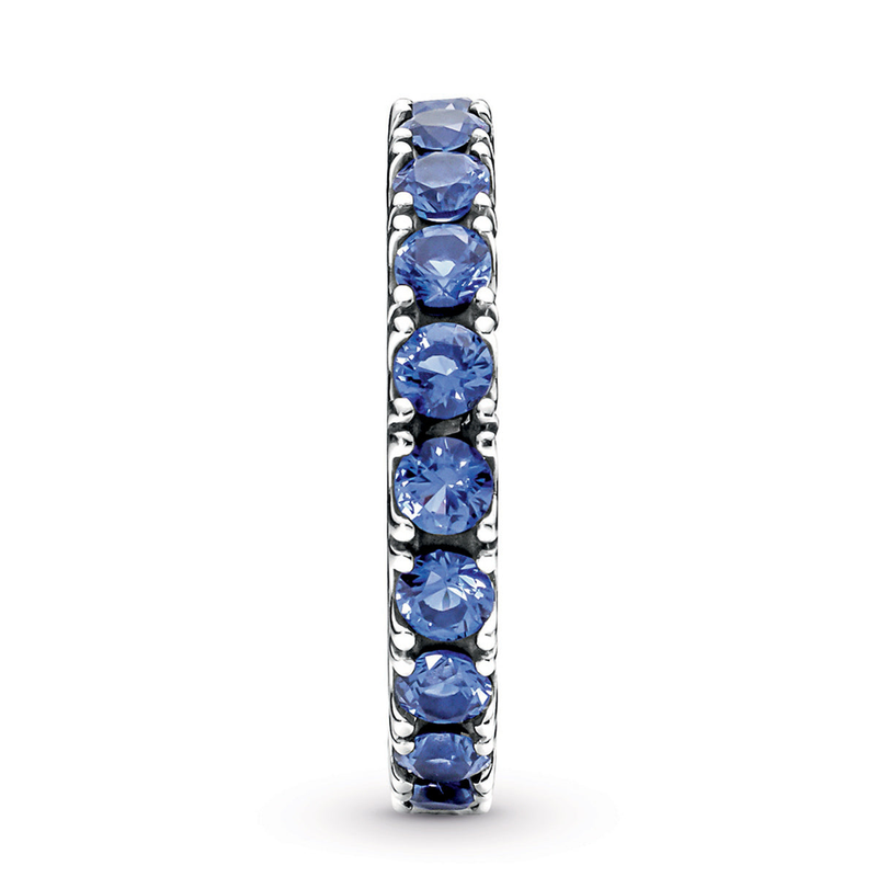 Anello blu Eternity di fila scintillante_voghion.com