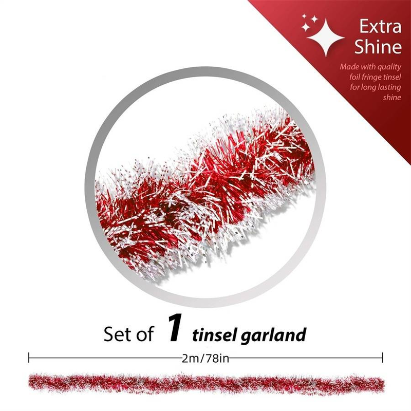1Pcs 2M Christmas Tree Gold Tinsel Garland Wide Cut Metallic Streamers New Years Ceiling Hanging Indoor Outdoor Party Decoration_voghion.com