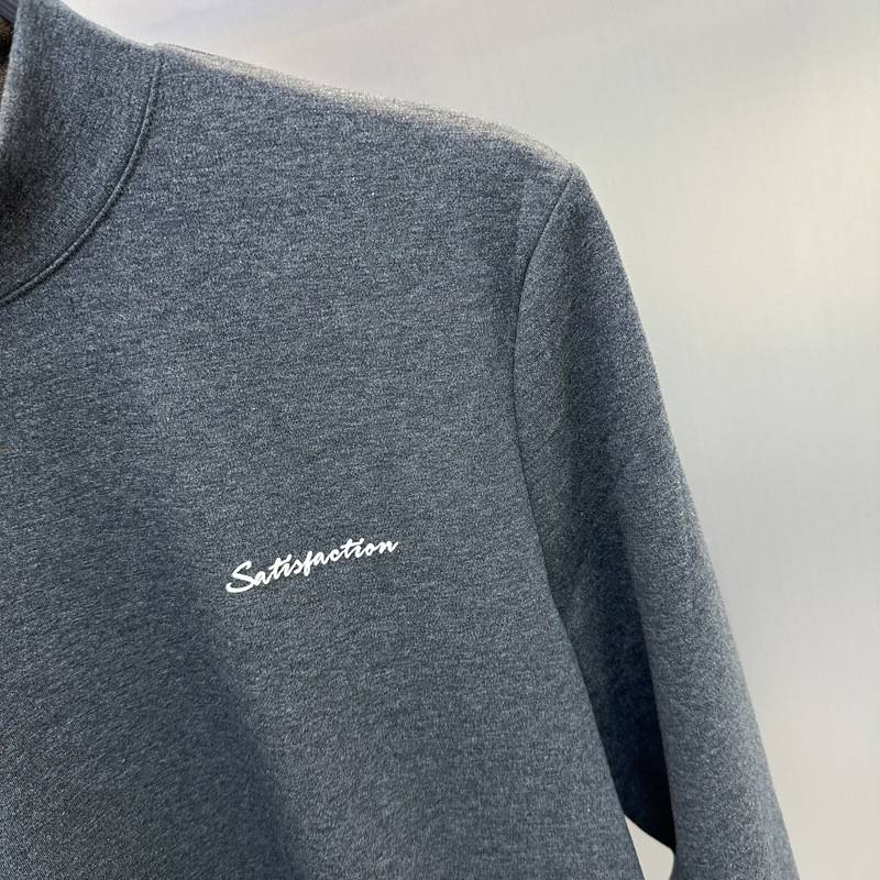 Herrenbekleidung Herbst und Winter Halbhoher Kragen Unterhemd Gestricktes weiches dünnes australisches Samt Langarm-T-Shirt Herren-Beflockungspullover_voghion.com