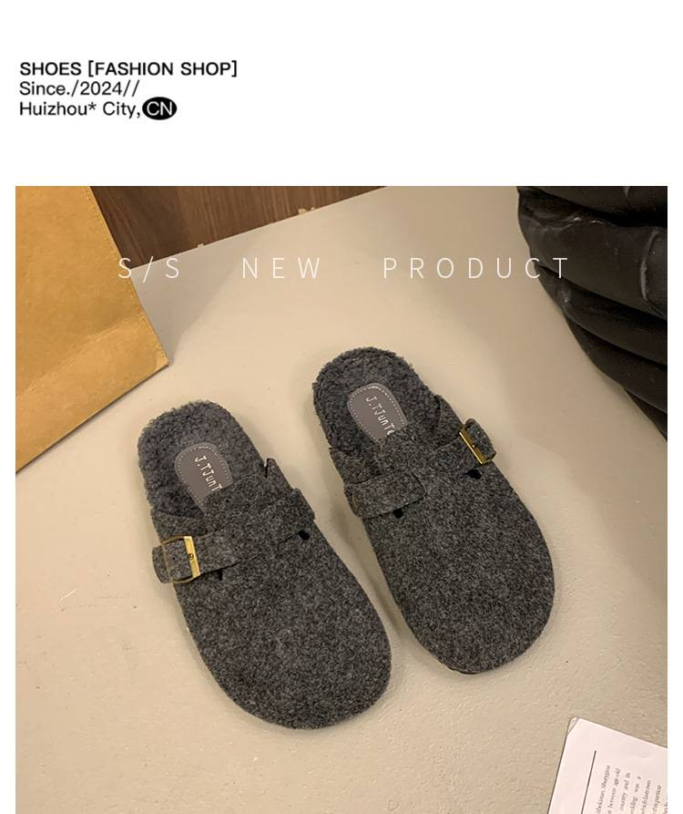 Retro Halbschuh Damen 2025 Herbst/Winter Neue warme pelzige Birken Schuhe_voghion.com